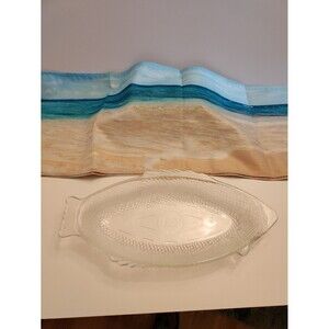 18” McGee 'Glasbake' Clear Glass Fish Baking Dish Serving Platter USA